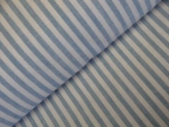 Dunroven House Blue White Striped Woven Cotton Chambray Homespun Fabric