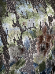 Weitzner Abstract Cut Velvet Floral Uphol Fabric-Hana/Agate / 1 3/4 yard