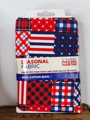 Lot of 4 Seasonal Fabric 100% Cotton Duck Precut 1 Yard 36″ x 44″ in Americana