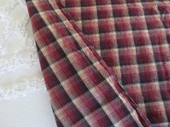 4877. Woven HOMESPUN RUST PLAID/CHECK Brushed Cotton FABRIC – 43″ x 1-3/4 yds.