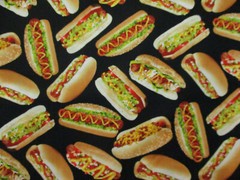 Hot Dogs Wieners French Fries Dog Snacks Food Cotton Fabric FQ