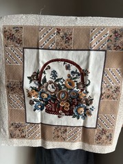 Vintage Earthy Tone Basket Fabric Panel By Cranston Print Works