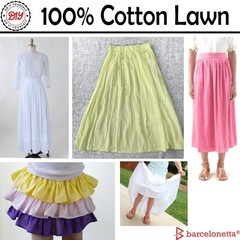 White 100% Cotton Lawn Lining Fabric 58 Inch Wide x 2 Yards Thin Sewing Cloth