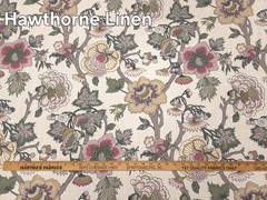 Belle Maison HAWTHORNE LINEN Beige Yellow Green Floral Designer Drape Uph Fabric