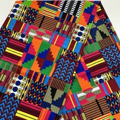 African fabric, Kente print multicolor tribal print fabric, dressmaking fabric