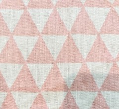 Designer Geometric Fabric Pink, 100% linen, 7.5oz.,255gsm, BTY, Swatch Available