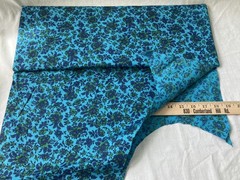 Vintage Partial Bolt of lightweight BLUE FLORAL FABRIC – Approx 7 ft. x 3 ft.