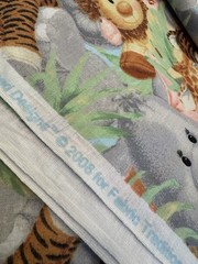 2008 Patty Reed JUNGLE BABIES Cotton Fabric Baby Lion Monkey Giraffe Animals 1YD
