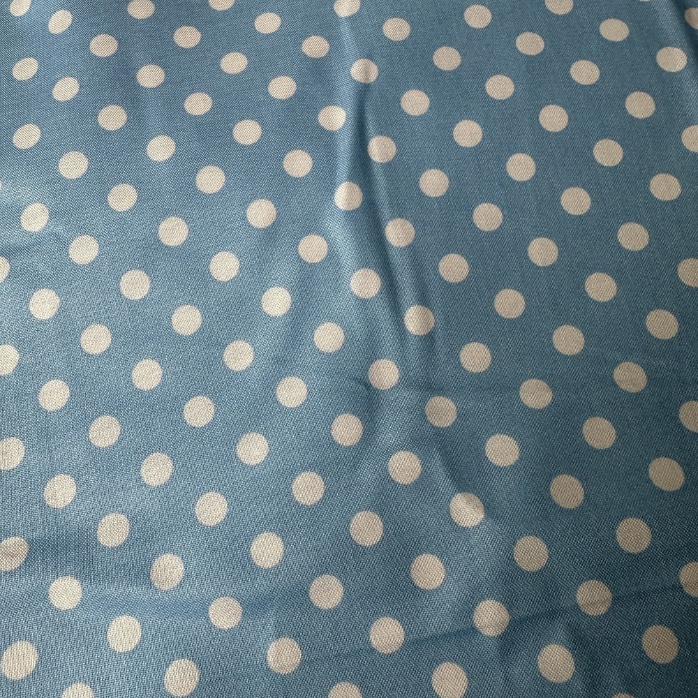 Waverly Blue White Polka Dot Quilting Fabric 4.25 Yards Cotton Sewing Yardage