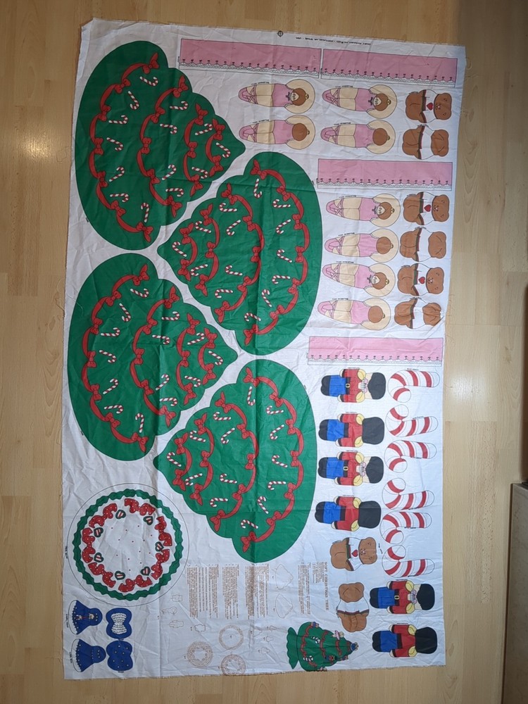 Vintage Daisy Kingdom Fabric Panel Soft Christmas Tree And Stuffed Animal…