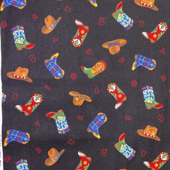 Cranston Quilt Fabric Western Cowboy Hats Boots Cotton 1 Yard (C1)