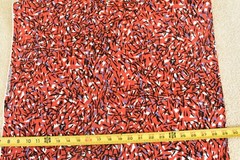 By 1/2 Yd, Vintage, Black Blue White Abstract on Red Cotton, Kona/McDowell,P6172