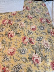 Lot of 4 yellow color design fabrics floral solid quality vintage new