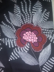 Black Pink White Geometric Floral Cotton Twill Fabric~3+ yards Uncut~JoAnn