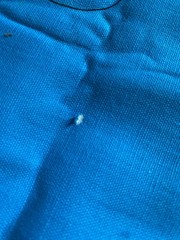 Vtg Ameritex Bright BLUE Yellow BUTTERFLY Fabric 2 Yards Large Print Cotton MCM