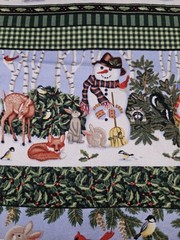 Winter Friends By Claire Murray 2005 Cotton Striped Christmas Fabric 2 Yrds X 43