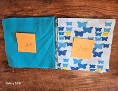 Butterfly Print Cotton Fabric 5×5 ” Squares Lot, Blue/teal, Quilting Crafts (96)