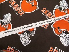 Cotton Fabric Cleveland Browns Football Vtg 2003 Orange Helmet 1.8 + Yards NTT