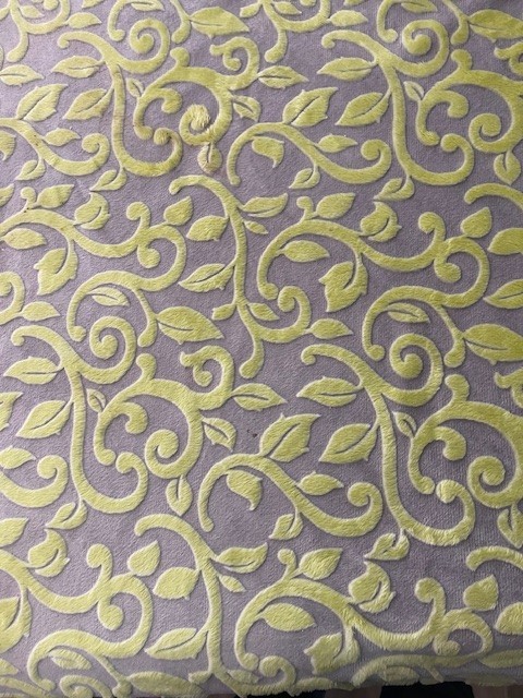 3 yards 20″ by 60″ Embossed Leaves Minky Fabric Green Vines by Shannon Fabrics