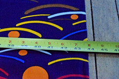 Vintage Fabric 50s 60s MCM Purplish Blue Abstract Waves Sunset 2.3Yard X 44Inch