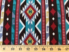 Southwestern Aztec Tribal Fabric – Southwest Turquoise Brown Red Western By Yard