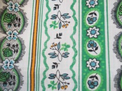 Green Multi Floral Stripe Quilt Cotton Fabric Unbranded sbtyx44 VTG NEW