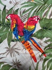 Indian Cotton Multi Parrot Dressmaking, Sewing Running Cotton Fabric 7 Yards AU