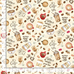 Coffee Fabric Kitchen Coffee Muffins Cotton Timeless Treasures CD2559 By Yard