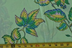 By 1/2 Yd, Vintage, Green & Yellow Foliage on Light-Green Cotton, Manes, V986