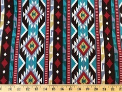 Southwestern Aztec Tribal Fabric – Southwest Turquoise Brown Red Western By Yard