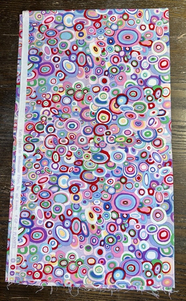 Kaffe Fassett Gp-41 Planets Multicolored Geometric Circles 1 Yrd