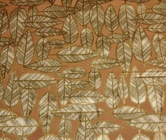 POLLACK ASSOCIATES LEAF PLUSH MIMOSA CARAMEL JACQUARD VELVET FABRIC BY THE YARD