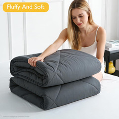 100% Cotton Filled Comforter, Premium Upgraded Cotton Bed Quilt Suitable for All