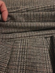 100% Wool Gray Plaid Fabric/Pillows, Crafts, Home Dec USA Made BTY