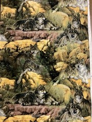 WOLVES WOLF PACK FOREST REALISTIC FLEECE FABRIC BTY