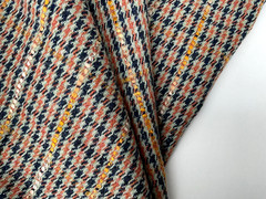 TWEEDY BALMORAL CHECK WOOL CASHMERE SILK BLEND OLIVE -BLUE -TAN MADE IN ITALY A9