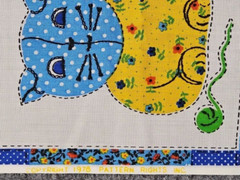 Vtg 1978 Pattern Rights Inc Applique Cheater Quilt Cotton Fabric 55×43″ Hoot Owl