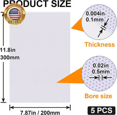 5 Sheets 0.5Mm White Fursuit Eyes Mesh, Waterproof Printable PVC Eye Mesh Sheet