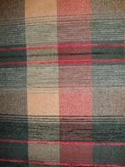 Plaid Green Tan Rust Chenille Rossville Chromatex Mills USA – 5+yds=$0 S&H