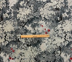 SCALAMANDRE MARLY GRIGIO FLORAL EXCLUSIVE VELVET FABRIC BY 1/2(0.5) YARD 51″W