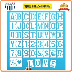 42 Pc 2 Inch Letter and Number Stencil Set Reusable Interlocking Craft Templates