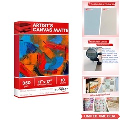 Printable Cotton Fabric Sheets 11×17 Inch 350gsm 10 Pack Inkjet Printer Matte