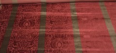 DONGHIA DAMASK FLORAL STRIPE CRANBERRY RED VELVET PILLOW FABRIC BY THE YARD 52″W