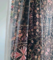 Star Fabrics Inc. Black Floral Sheer Polyester Chiffon Fabric 60×72″