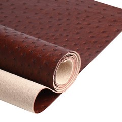 Dark Brown Faux Leather Ostrich Fabric 54″ Width 1.0mm Thickness Marine Vinyl Up