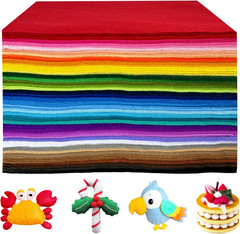120 Pcs Soft Felt Squares Sheets Bulk, 12″X12″, 1.4MM Thick | 40 Assorted Color,