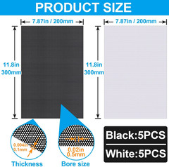 10 Sheets Waterproof PVC Eye Mesh for Fursuit Cosplay Props – Black & White