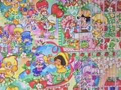 Custom 100% Cotton Woven Berry Girl Friends 80s Cartoon by the 1/4 Yard 9×56