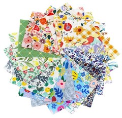 42Pcs 4″ X 4″ (10Cm X 10Cm) Cotton Fabric Squares for Quilting,Pre-Cut Quilt Cha