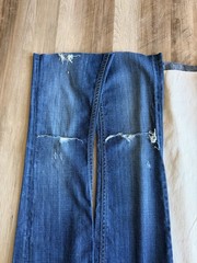 Denim Jean Scraps 10 Leg Panels Quilting Sewing Variety of Colors